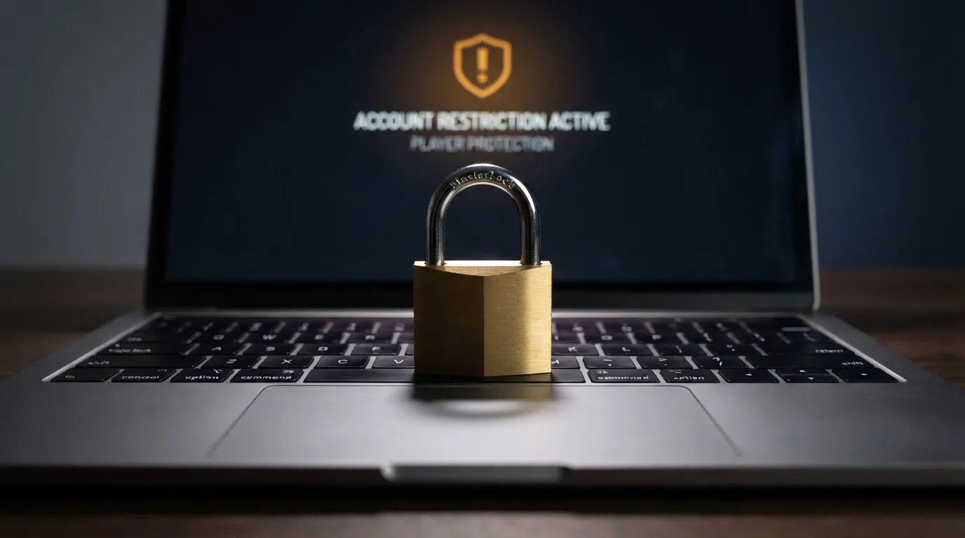 Een hangslot met de tekst Cruks op een computerscherm, met een waarschuwingsmelding eronder