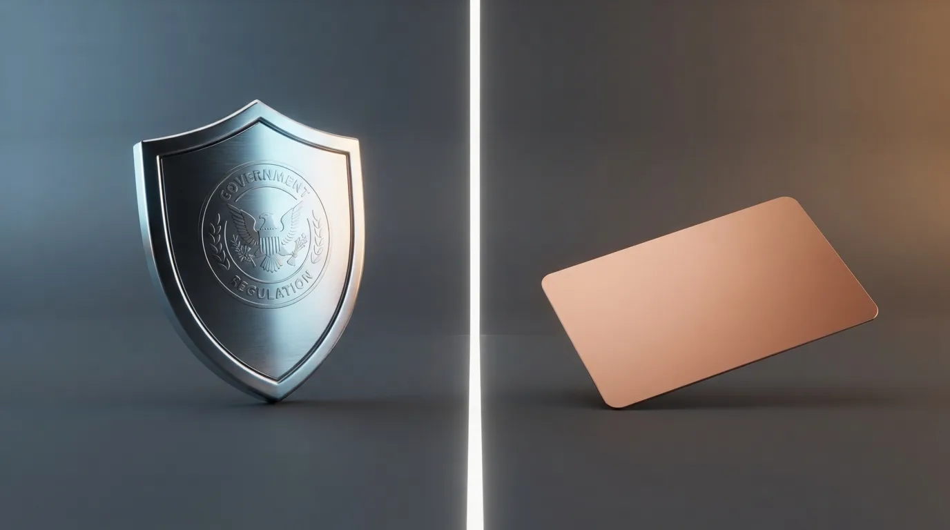 Het officiële logo van de Kansspelautoriteit naast het Bancontact-beeldmerk op een contrastrijk gesplitst scherm