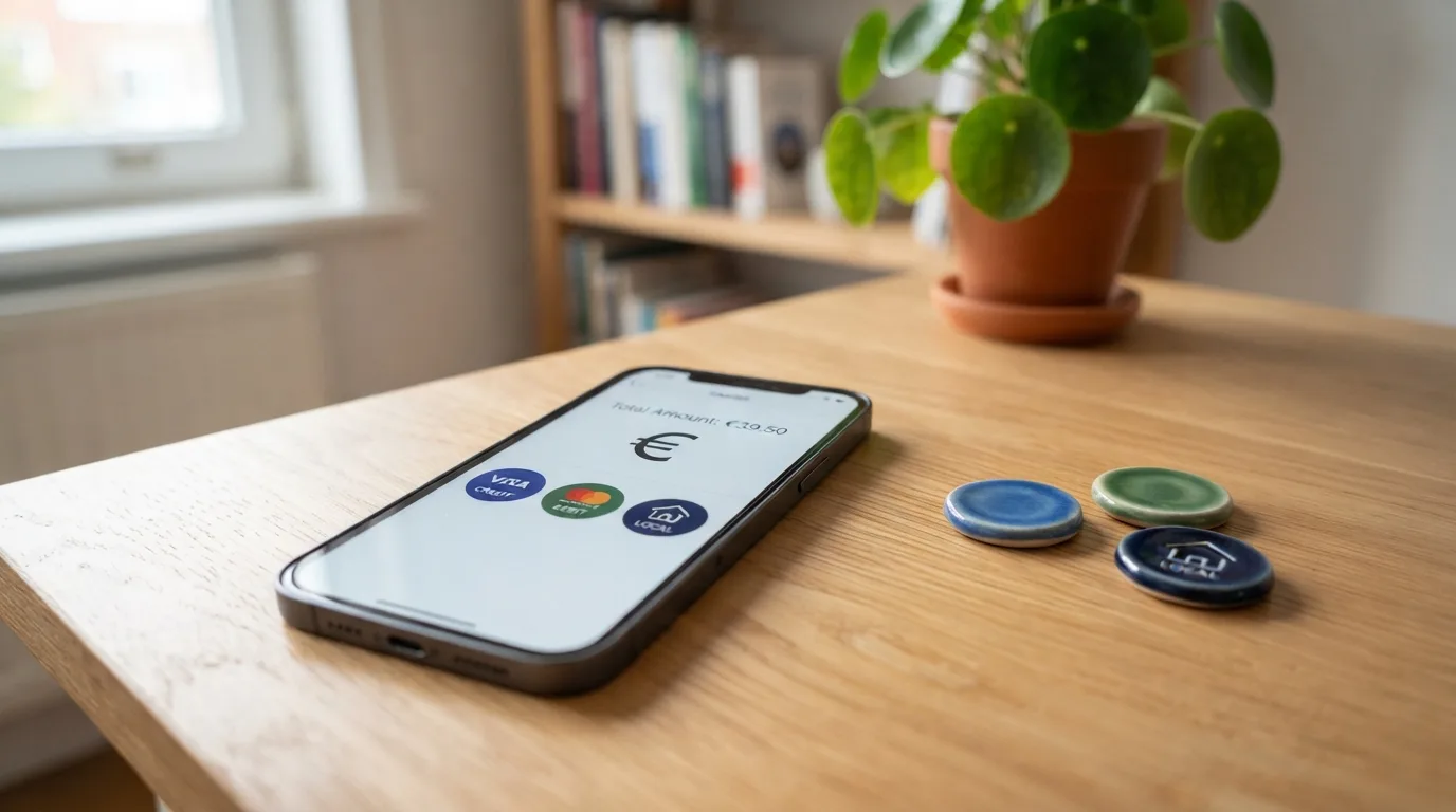 De logo's van iDEAL, Trustly en PayPal naast een smartphone met een open casino-app