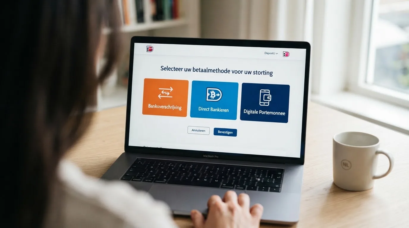 De betaalknoppen iDEAL, Trustly en PayPal naast elkaar op een stortingspagina