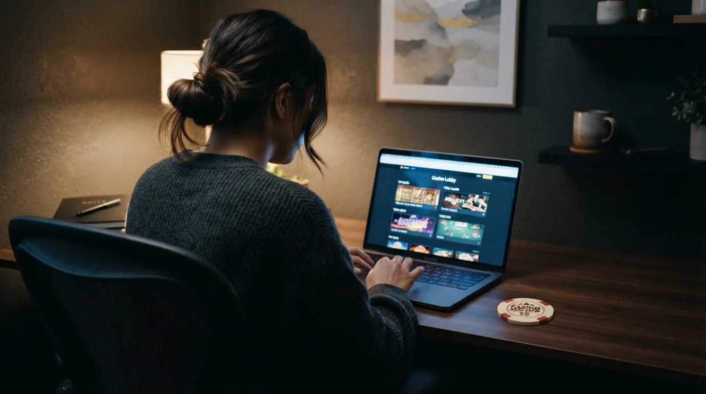 Een vergelijkingstabel van vergunde Nederlandse online casino's op een scherm